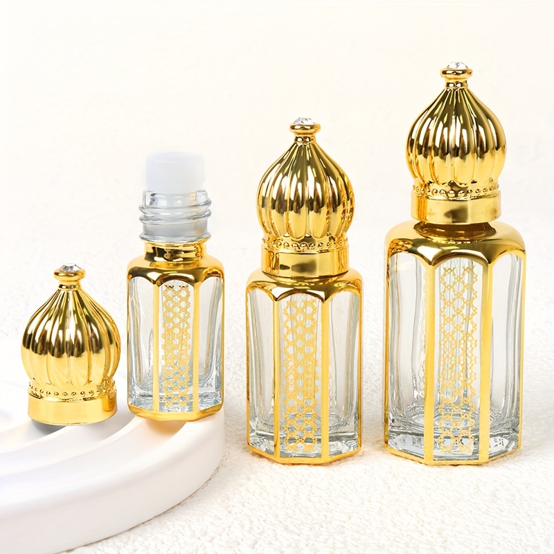 

3pcs 3/6/12ml Essence Bottle Octagonal Perfume Bottle Bottled Glass Drop Stick Essential Oil Bottle Transparent Daub Empty Bottle, Free 1 Funnel & Dropper - Travel Accessories