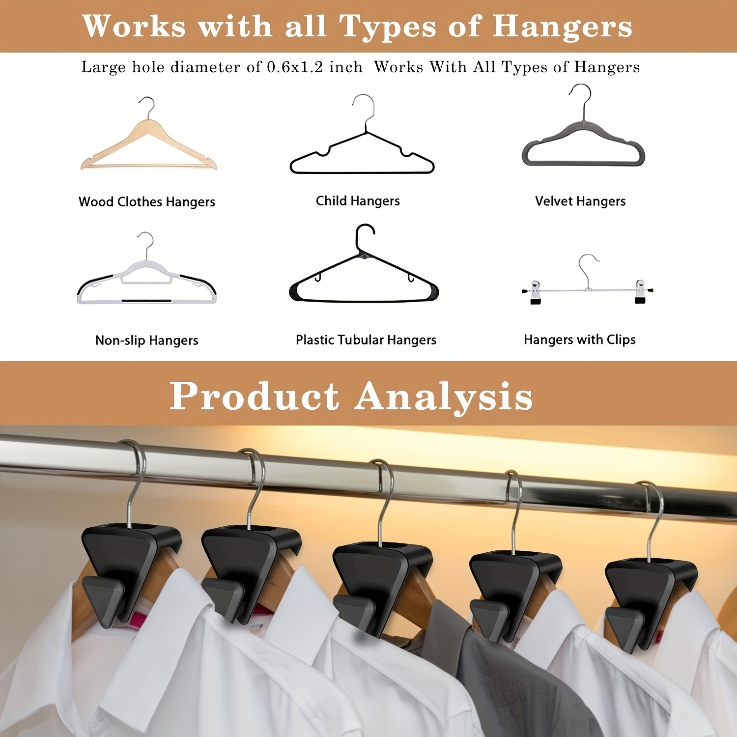 20pcs Clothes Hanger Connector Hooks, Plastic Cascade Hangers