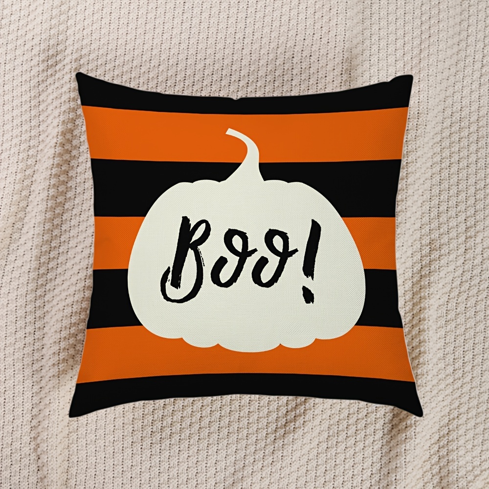 Linen Halloween Decorative Throw Pillow Case Pumpkin Gnome - Temu