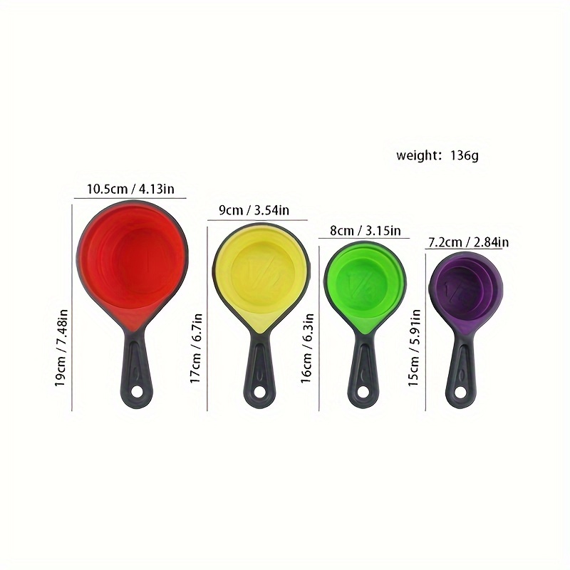 Portable Adjustable Kitchen Measuring Spoons Plastic Measuring Scoops Cups  With Scale For Baking Cooking Measuring Food Coffee