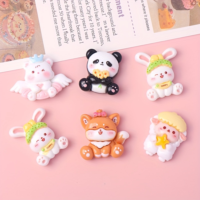 Cute Animal Series Design Patch Glossy Resin Small Charms - Temu