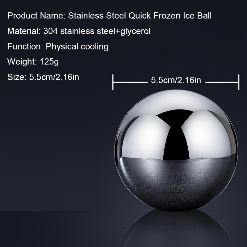 304 Stainless Steel Ice Ball Whiskey Instant Frozen Ice Wine Stone Ice  Cubes Do Not Melt Metal Round Ice Ball Suitable For Wine Table - Temu