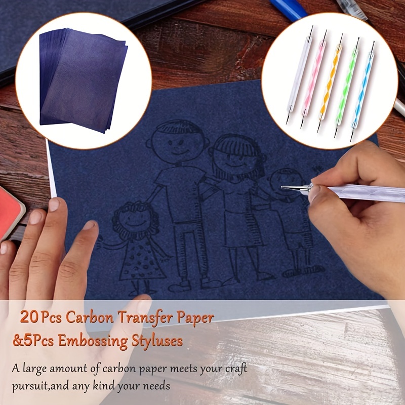 Red Carbon Transfer Paper With Colorful Embossing Stylus - Temu