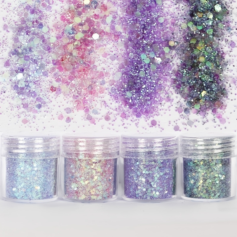 6 Colors Sets Metallic Glitter Mix Chunky Craft Drawing - Temu