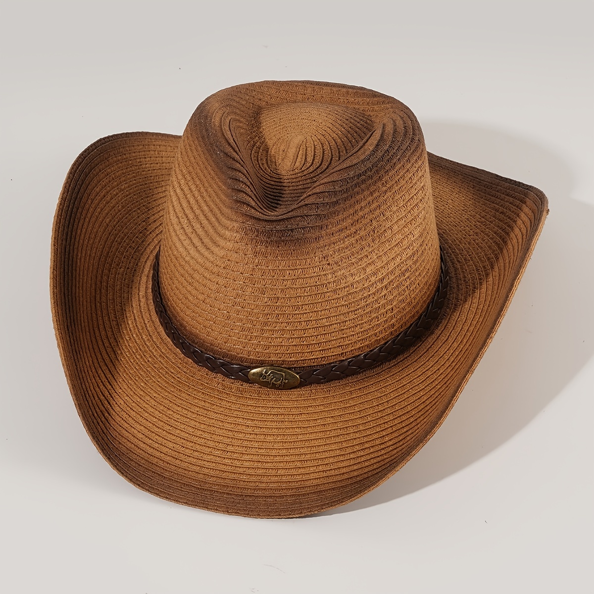 

Khaki Vintage Straw Hat, Cowboy Cowgirl Hat Casual Sun Hat Boonie Hat, Outdoor Mountaineering Hat Travel Sun Hat Women