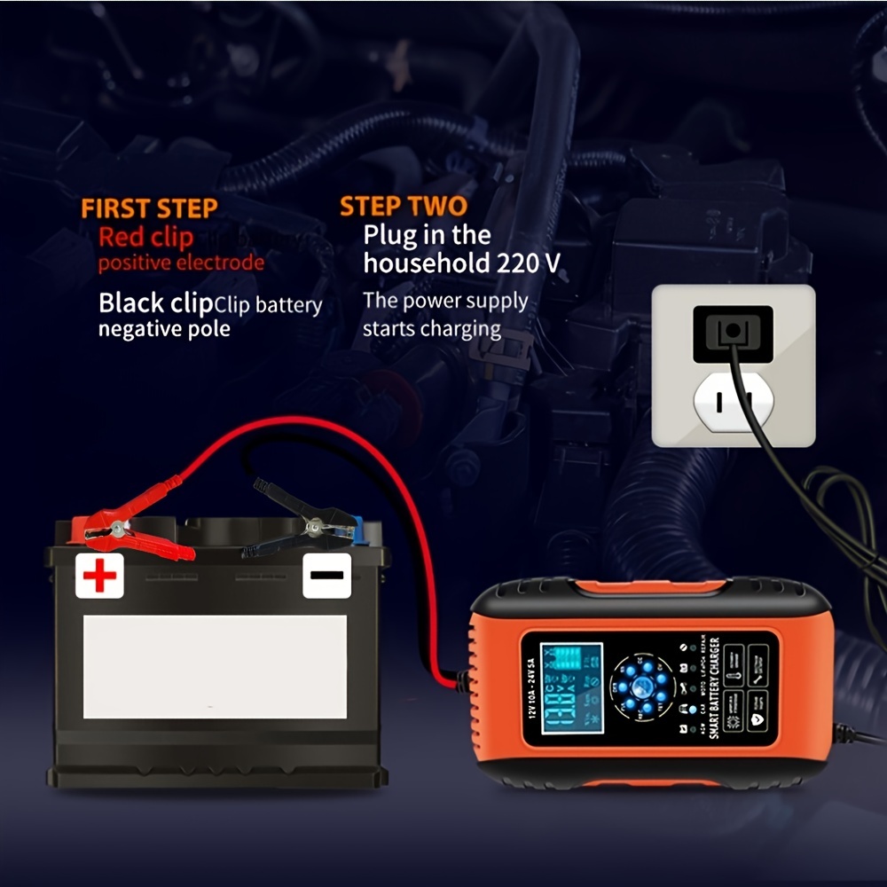 Acheter Chargeur de batterie automobile 10 ampères 24V et 12V, maintien de  batterie avec Compensation de température pour voiture
