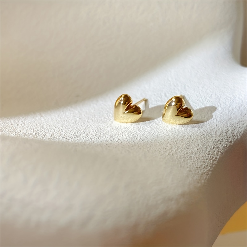 Copper Golden Heart Earrings - Holiday Gift for Her