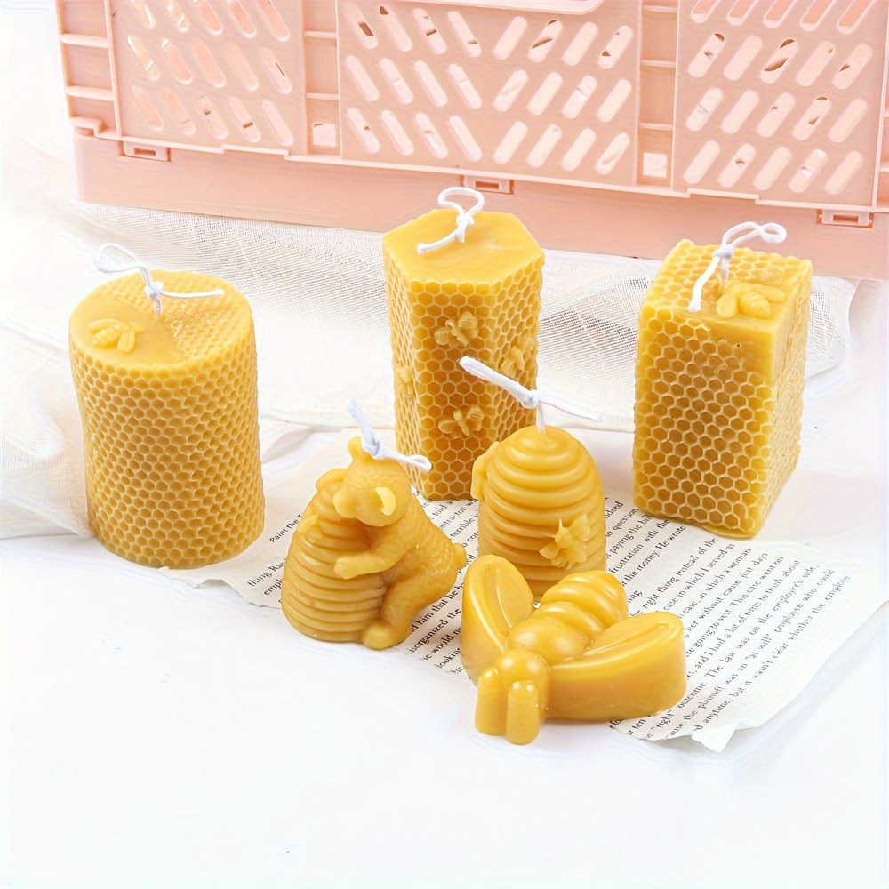 

3d Bee Candle Molds Honeycomb Silicone Soap Mold Wax Mold Candle Making Mould Diy Geometric Pillar Making Mould Handmade Beeswax Soap Moulds Home Decor