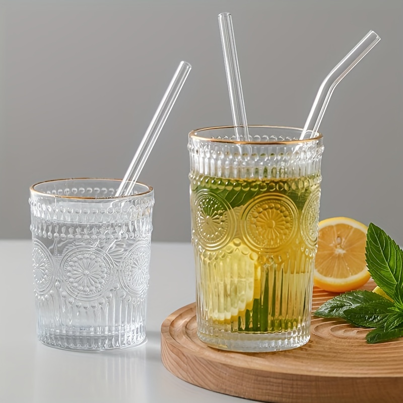 Reusable Drinking Glass Straws, Portable Glass Straw with Case Reusable  Glass Straws Clear Glass Straws for Drinking 