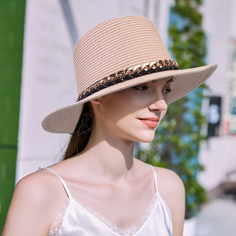 French Hepburn Style Sun Hat Lightweight Short Rolled Brim - Temu