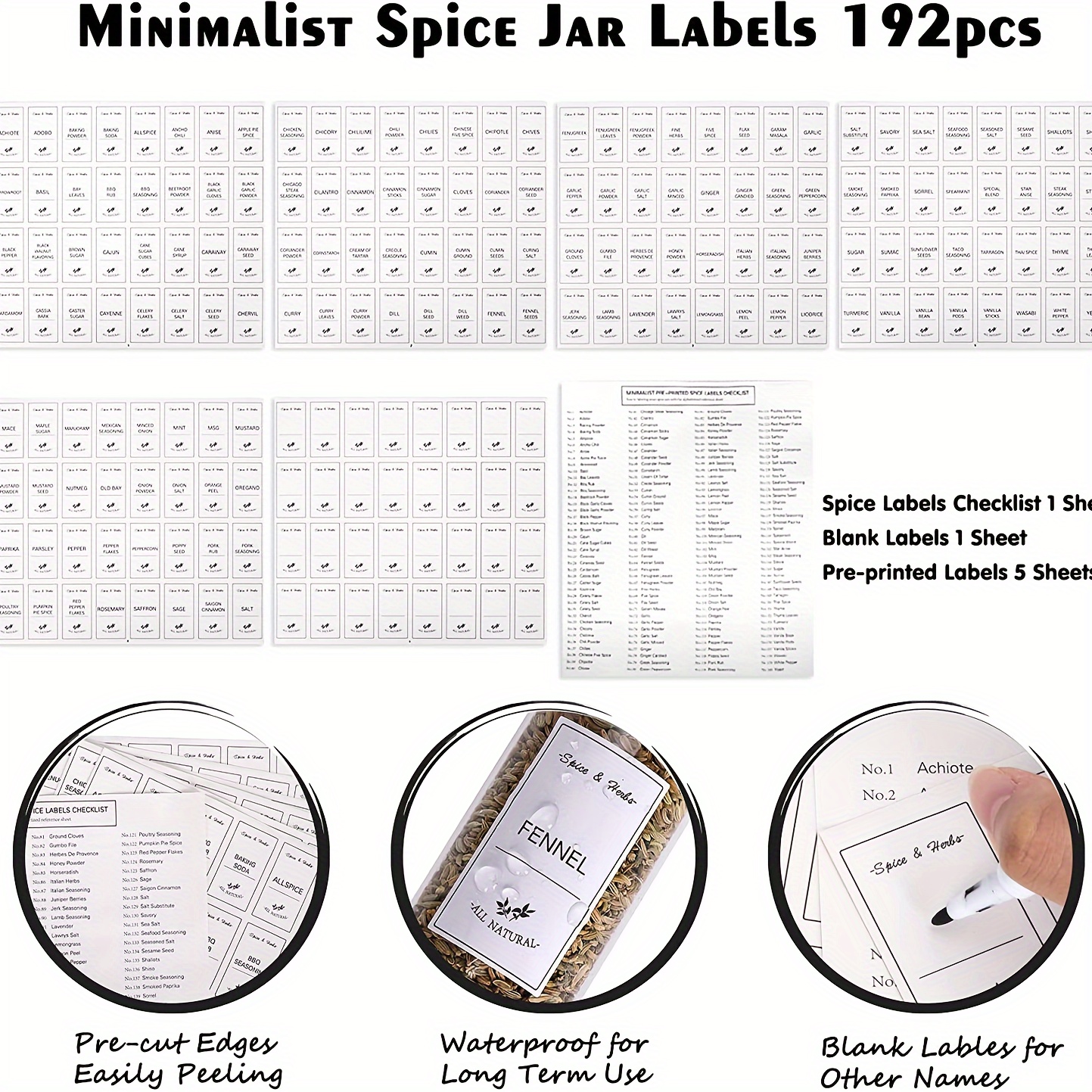 Spice Label, Removable Spice Label, Refrigerator Spice Label For