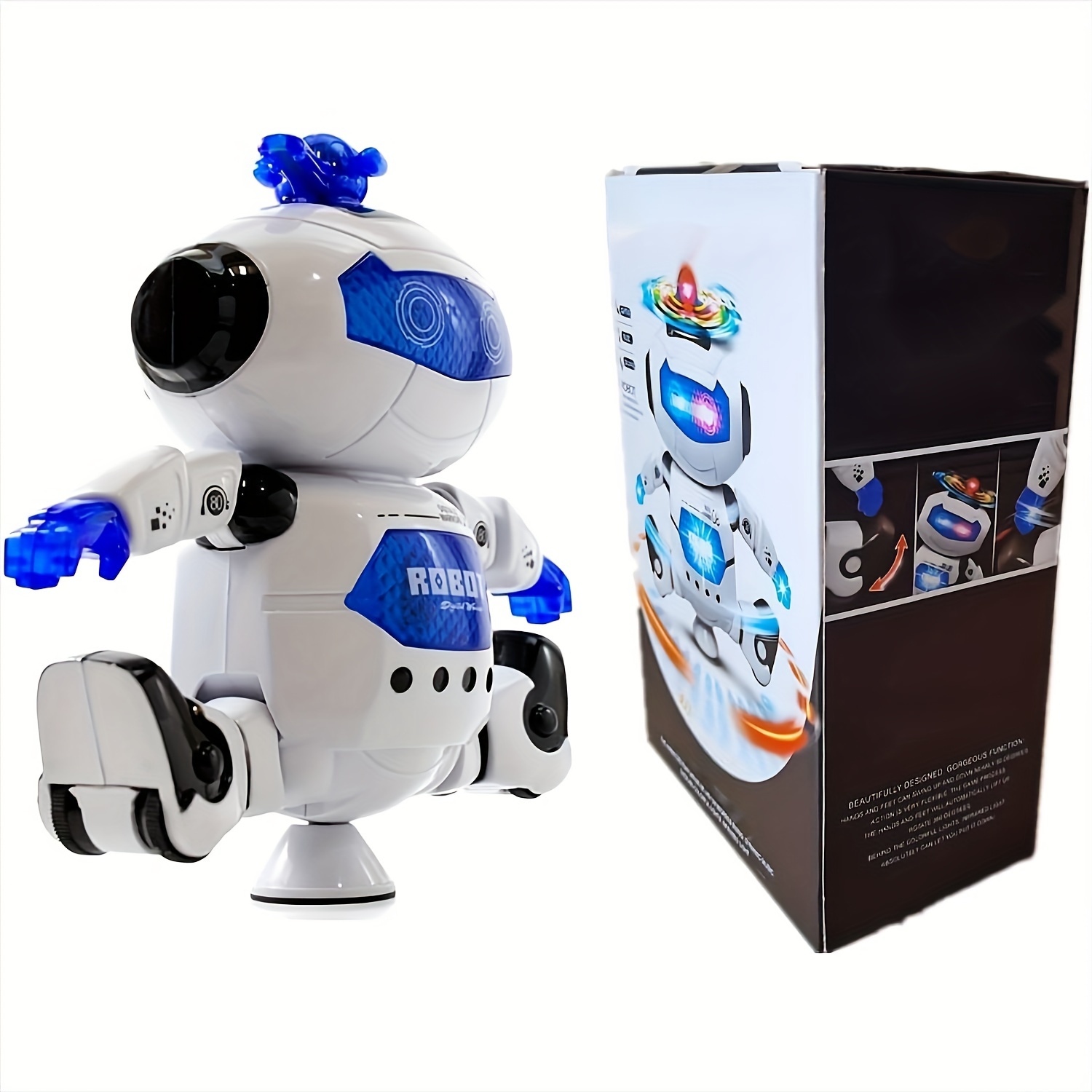 Robot Jouet avec lumières et Sons Amusants,Robot Enfant avec Bras, tête et  Jambes rotatifs Rechargeable Robot avec Fonction d'enregistrement,Cadeau Robot  Jouet pour garçons et Filles(Bleu) : : Jeux et Jouets
