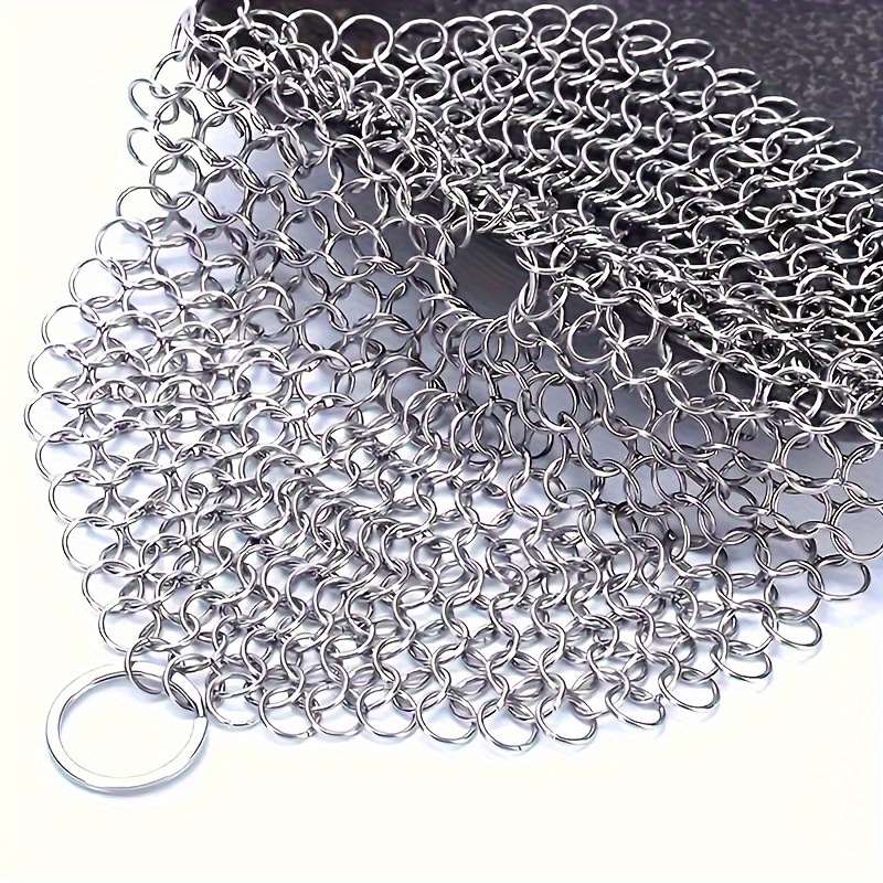 Cast Iron Cleaner, Stainless Steel Pot Brush Net, Cast Iron Chainmail  Scrubber, Metal Scrubber, Premium Cleaning Tool For Cleaning Pots, Woks,  Pans, Bbq Grill, Cleaning Supplies, Cleaning Tool, Christmas Supplies - Temu