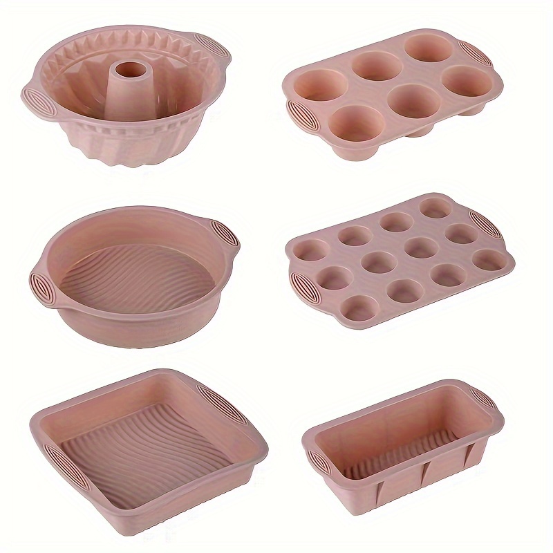Silicone Bakeware Set Silicone Cake Molds Set for Baking, Including Baking Pan, Cake Mold, Cake Pan, Toast Mold, Muffin Pan, Donut Pan, and Cupcake