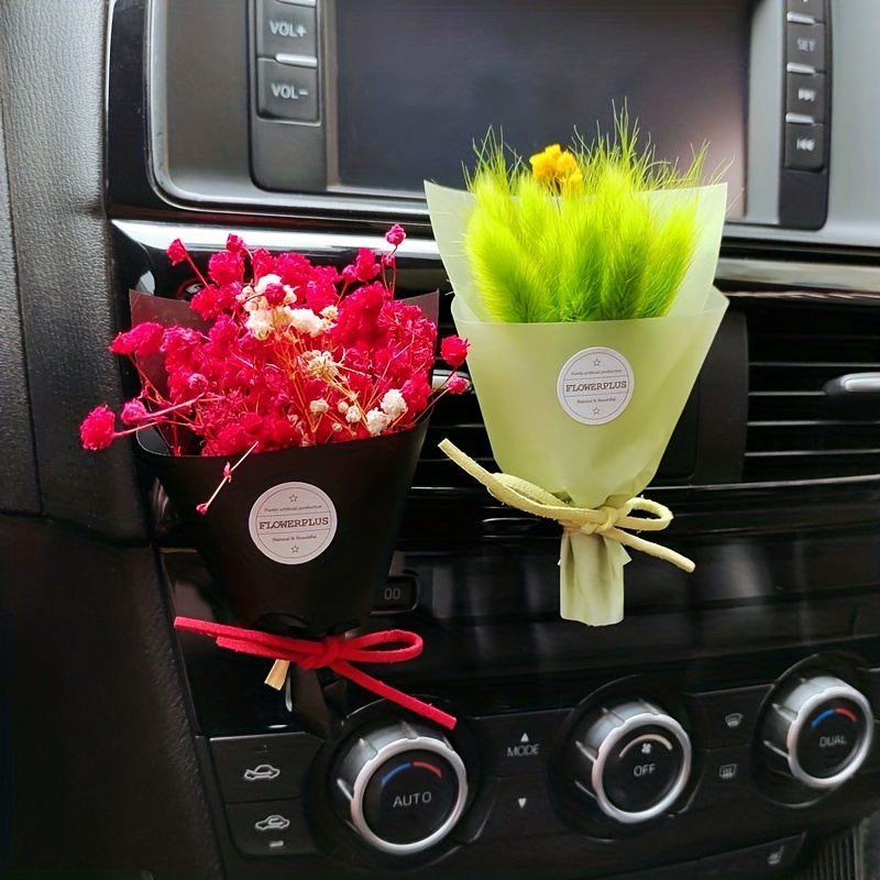 Creativity Dried Flowers Bouquet Car Perfume Air Vent Clip Mini Bouquet  Eternal Flower Car Accessories Interior Ornament