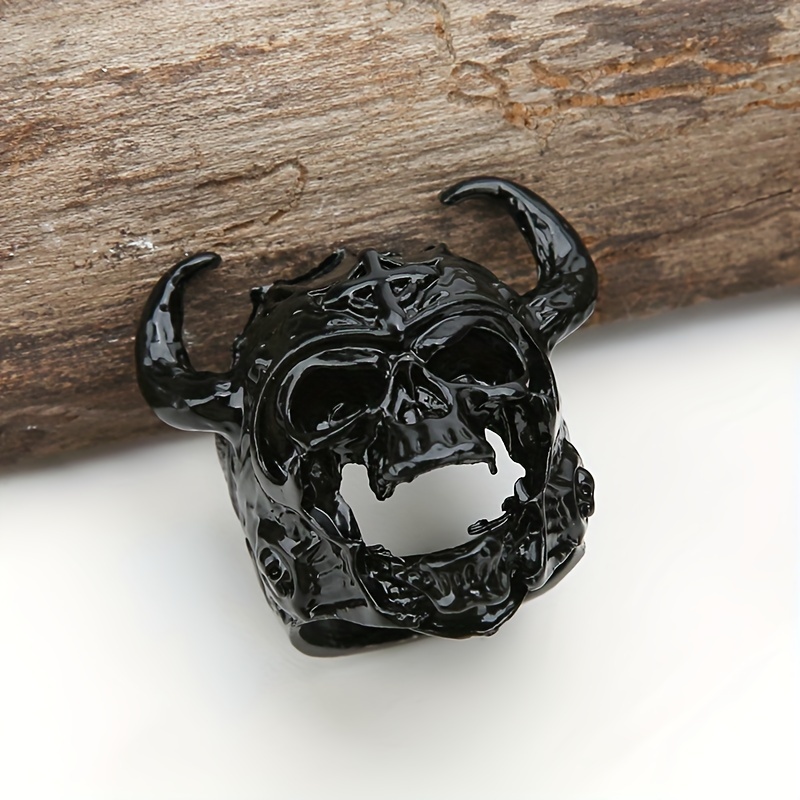 Anello Teschio Acciaio Inox Anello Teschio Grande Uomo In Acciaio - Foto 10