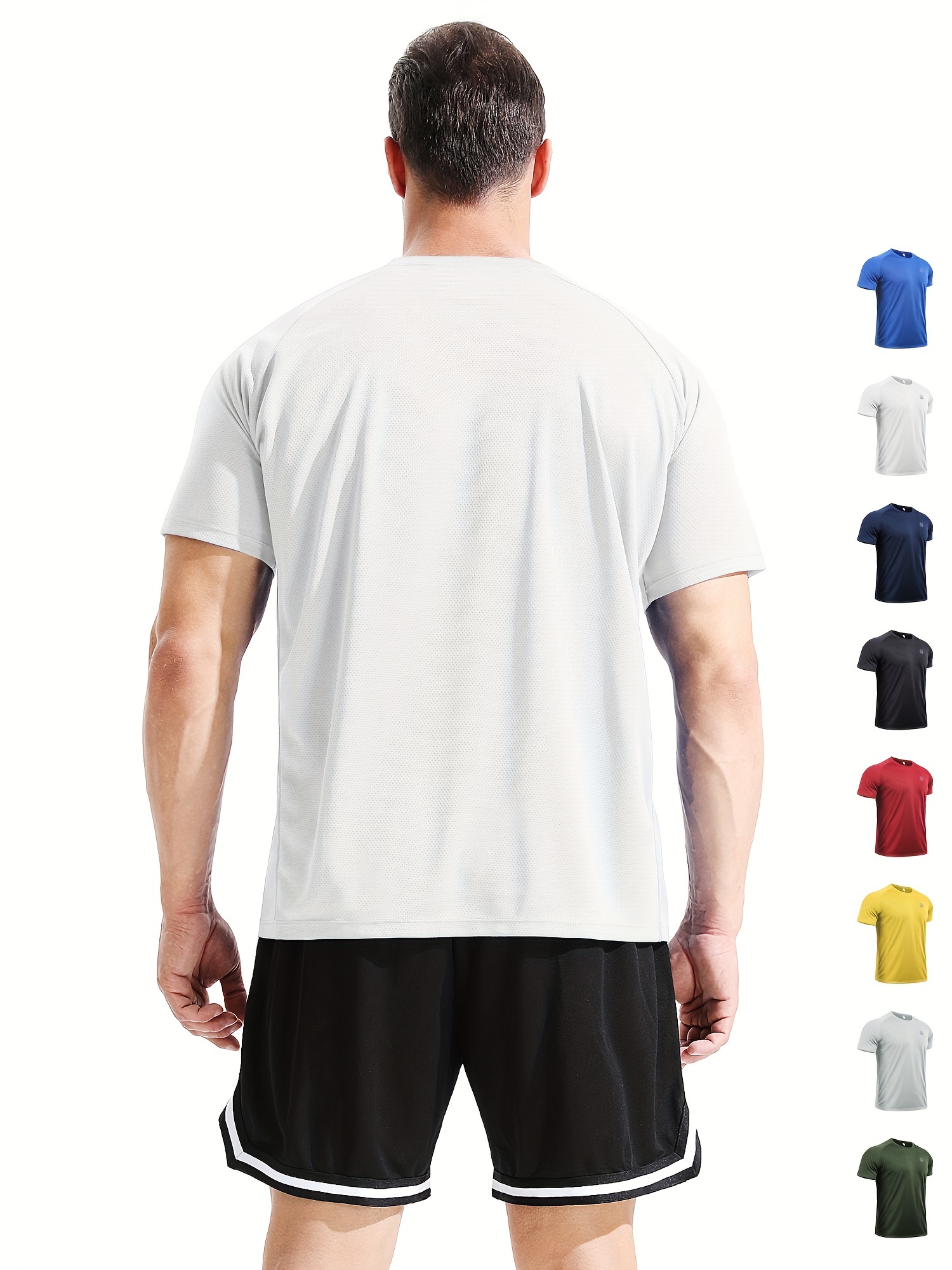 Men\'s Casual Sports T shirt sleeved - Loose Temu Round Short Neck