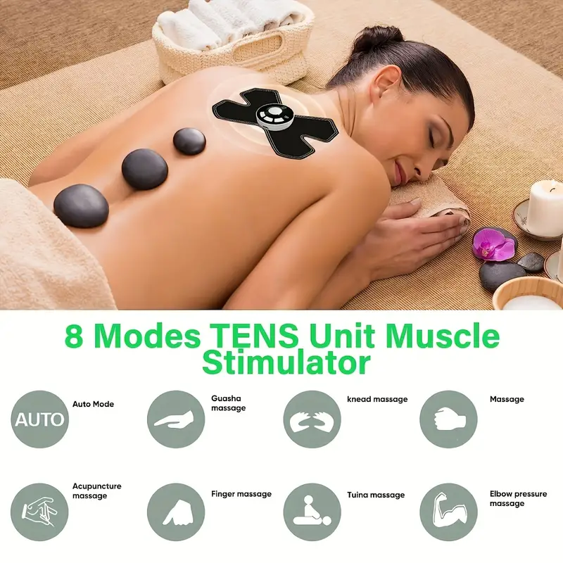 Tens Unit Muscle Stimulator, Wireless & Rechargeable Neck Massager, 8 Modes  18 Levels Lymphatic Drainage Massager For Back, Neck And General - Temu