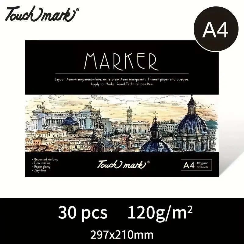 Marker Pads Art Sketchbook, 7.6 ×10 Large Paper Size, 120LB/200GSM Heavy  Smooth Drawing Papers, 60 Sheets/120 Pages, Spiral Bound Sketch Book,  Specially for Alcohol Markers Valentine's Day 