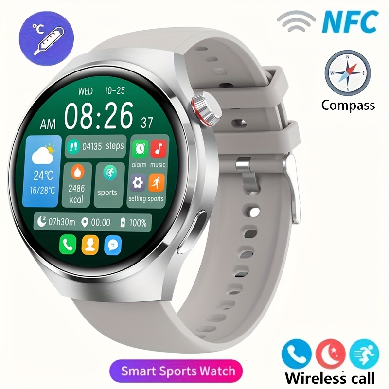 NFC Smart Watch Men Watch 4 Pro AMOLED 454*454 HD Screen AI Voice Wireless  Call GPS Trajectory Smartwatch Men Sport Fitness Watches