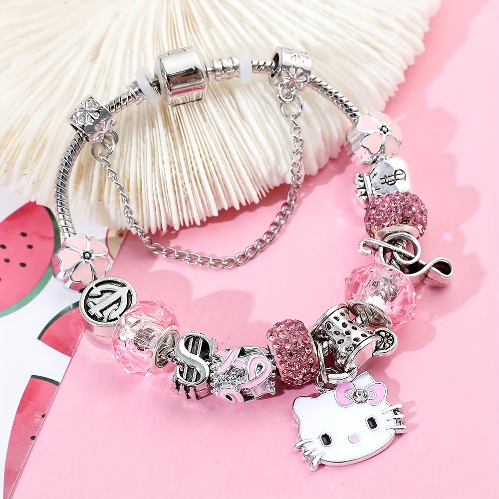 1pc Hello Kitty Charms Beads Bracelet/Bangle, Cute Accessories For Girls