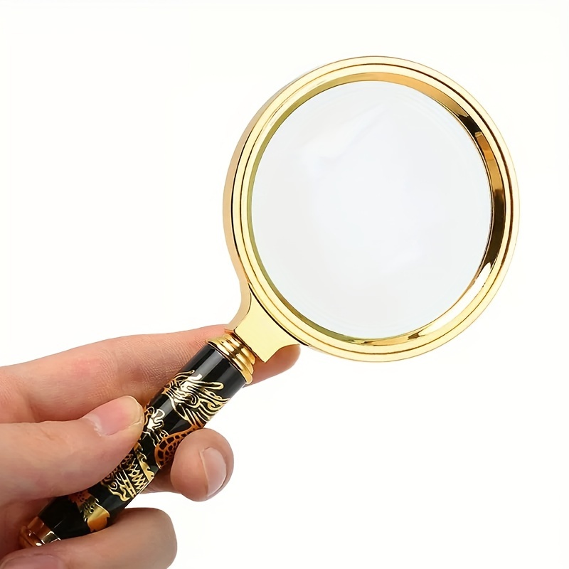 30 Times Magnifying Glass with Light, Desktop Portable Metal Magnifying Glass Folding Scale Sewing Magnifying Glass Textile Optical Jewelry Tool Coin