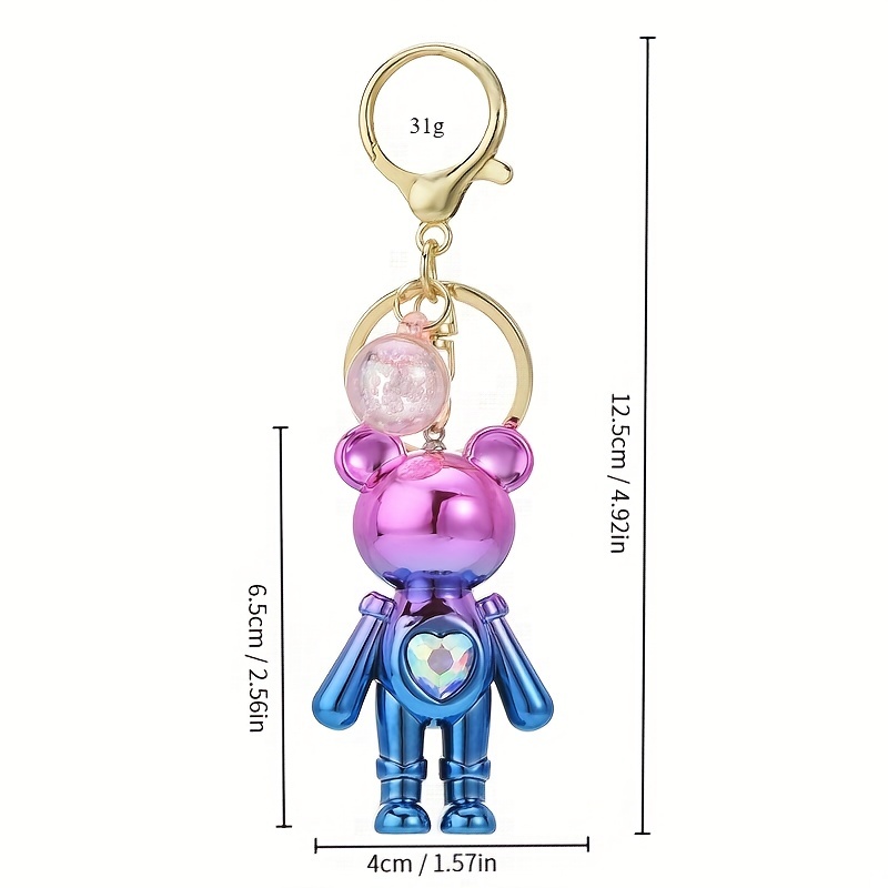 DDUAN HSYHERE Men Women Lovely Elegant Wearing Bowknot Wool Feeling Little Bear Car Bag Pendant Strap Keychain Key Ring Holder