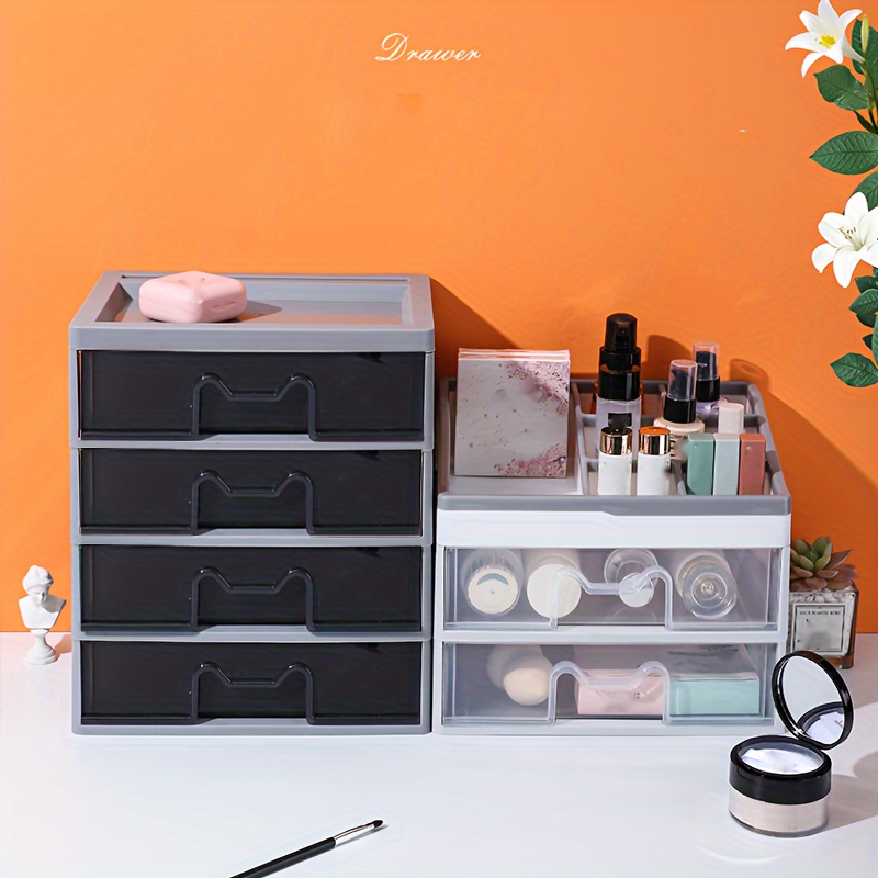 Caja organizadora de acrílico transparente con cajones para cosméticos,  joyas y maquillaje…