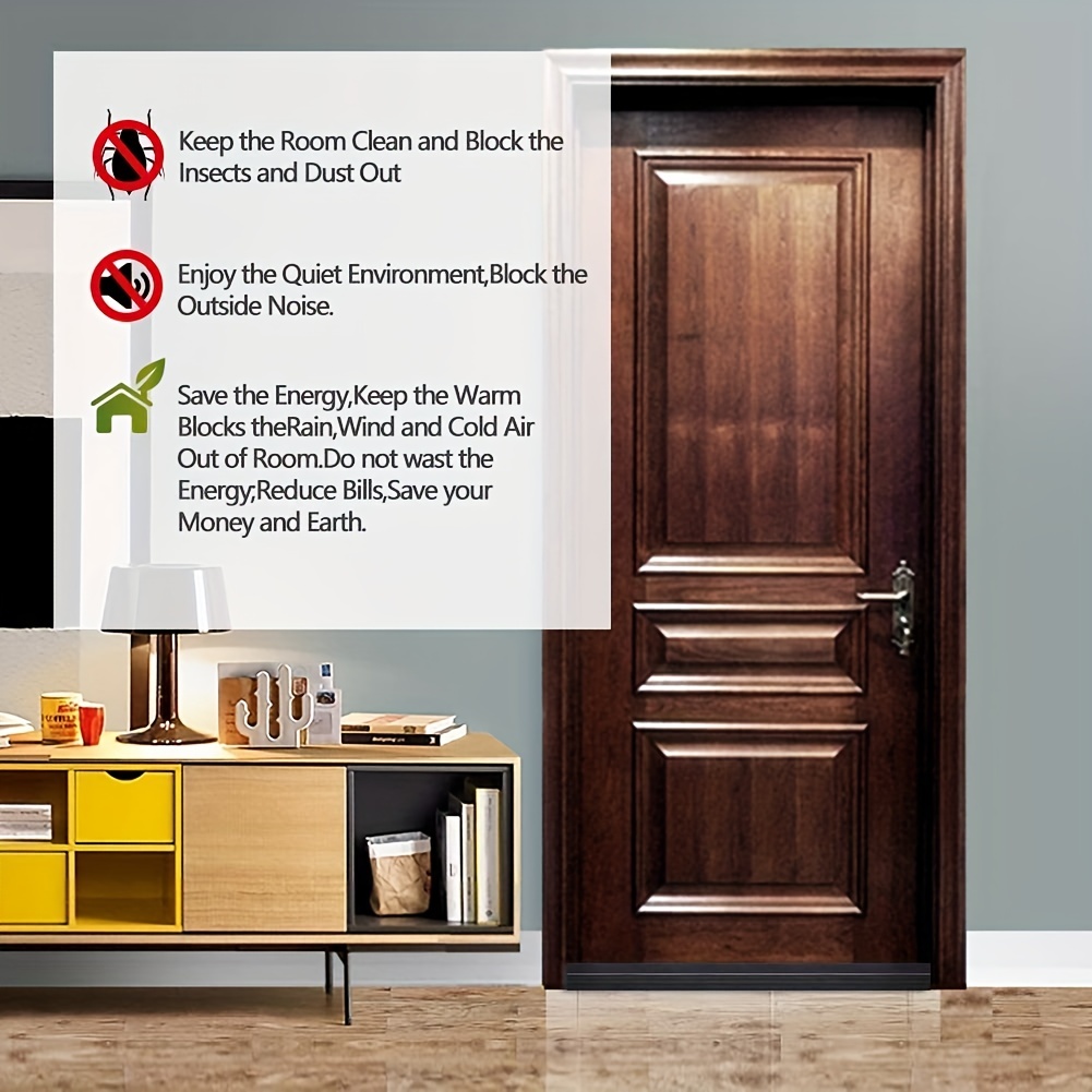Suptikes Door Draft Stopper Under Door Seal for Exterior/Interior Doors,  Door Sweep, Soundproof Door Bottom Weather Stripping, 2 Inch W x 39 Inch L