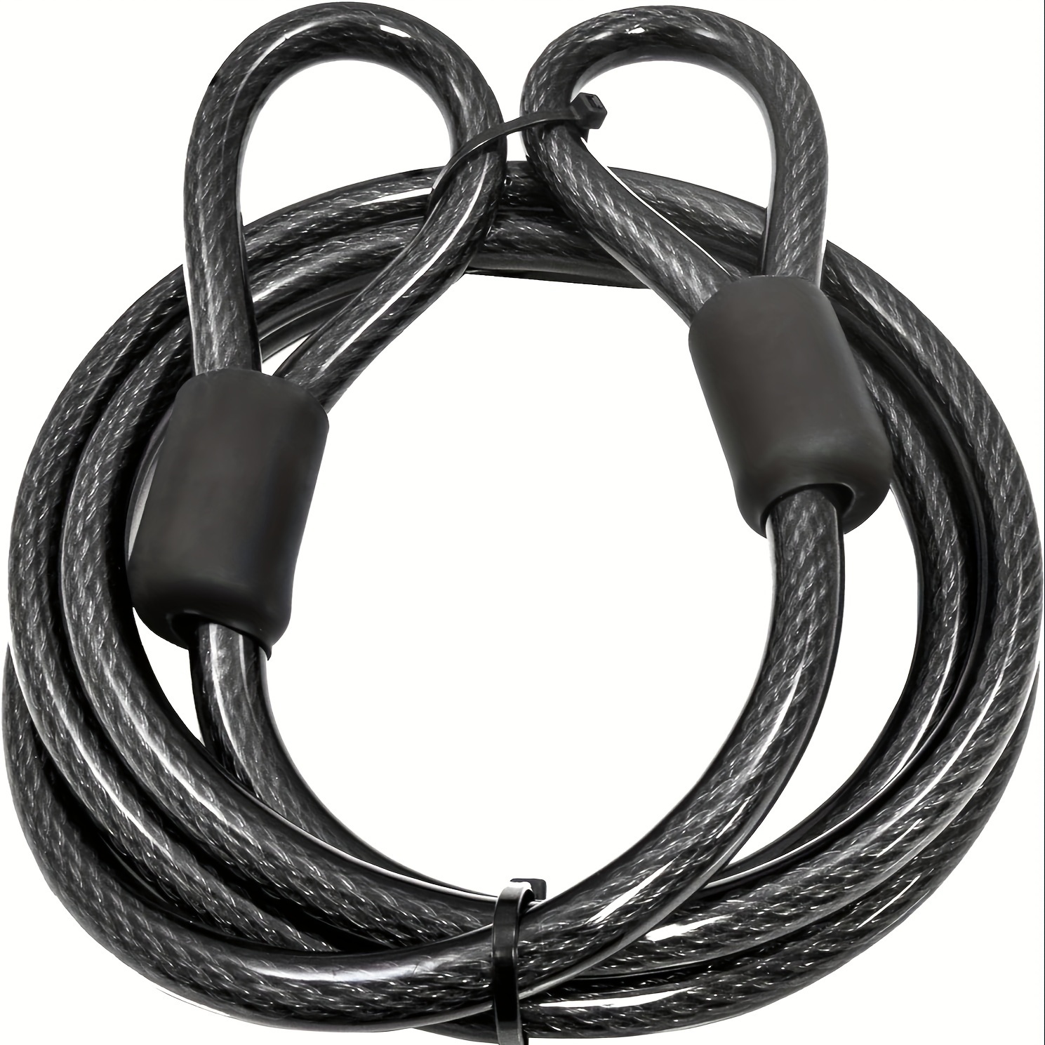 MARQUE Bike Security Steel Cable - 3/8 inch (10 mm) Thick (4', 7',15' or  30') Vinyl Coated Braided Steel with Double Sealed Looped Ends for U-Lock