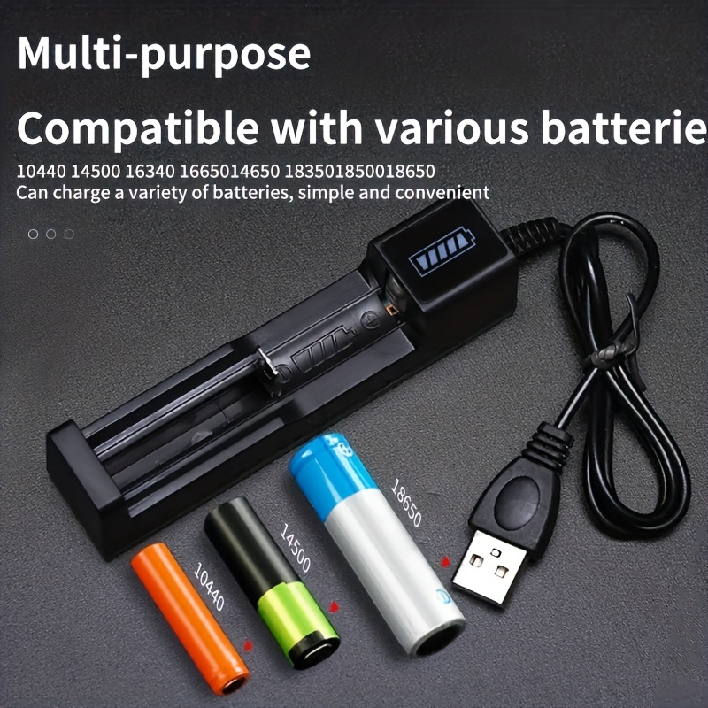 3.7V 18650 Chargeur Li-ion Batterie USB Charge Indépendante Portable 18350  16340 14500 Chargeur de Batterie 