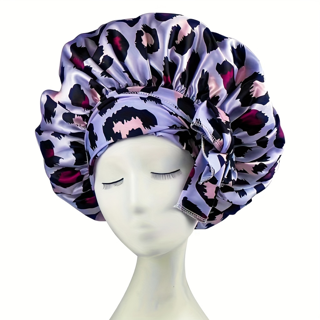 Turban en Satin imprimé, couvre-tête, Bonnet de cheveux, Bonnet de