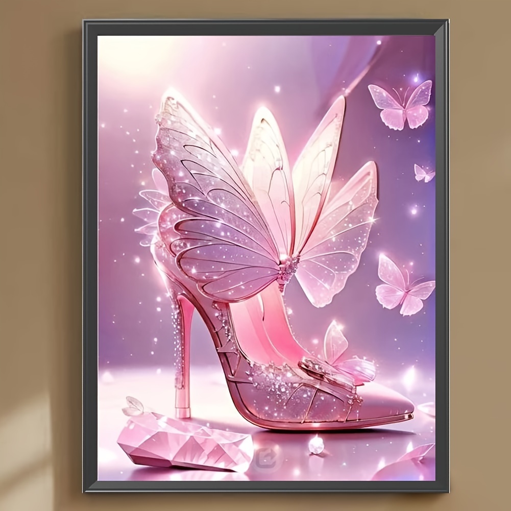 Pink offers Butterflies Framed 5D Diamond Painting