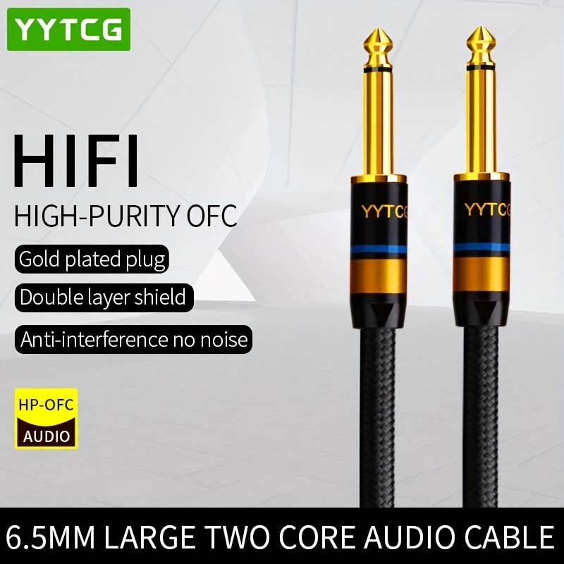 Hifi 1/4 Jack OFC Audio Cable Stereo 6.35mm to Dual 6.35mm for Amp Sound  Mixer