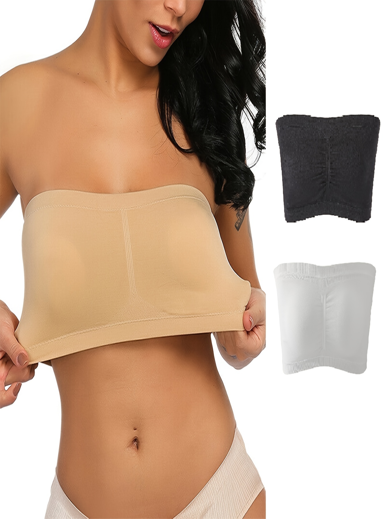 Small Pleats Wrapped Breast Bras Comfortable Strapless Tube - Temu