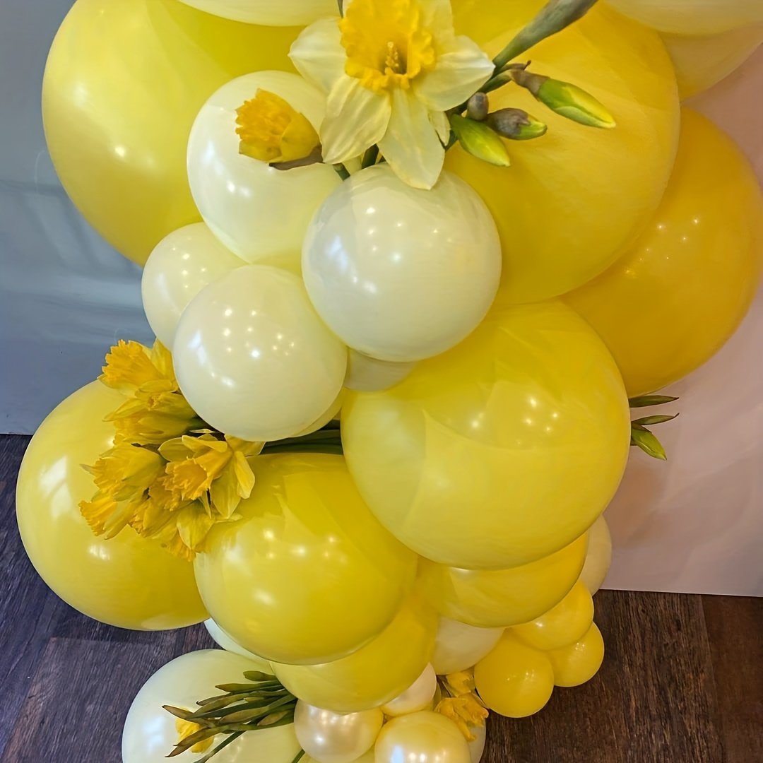 Pastel Yellow Balloon Garland Kit With Gold Confetti Perfect - Temu