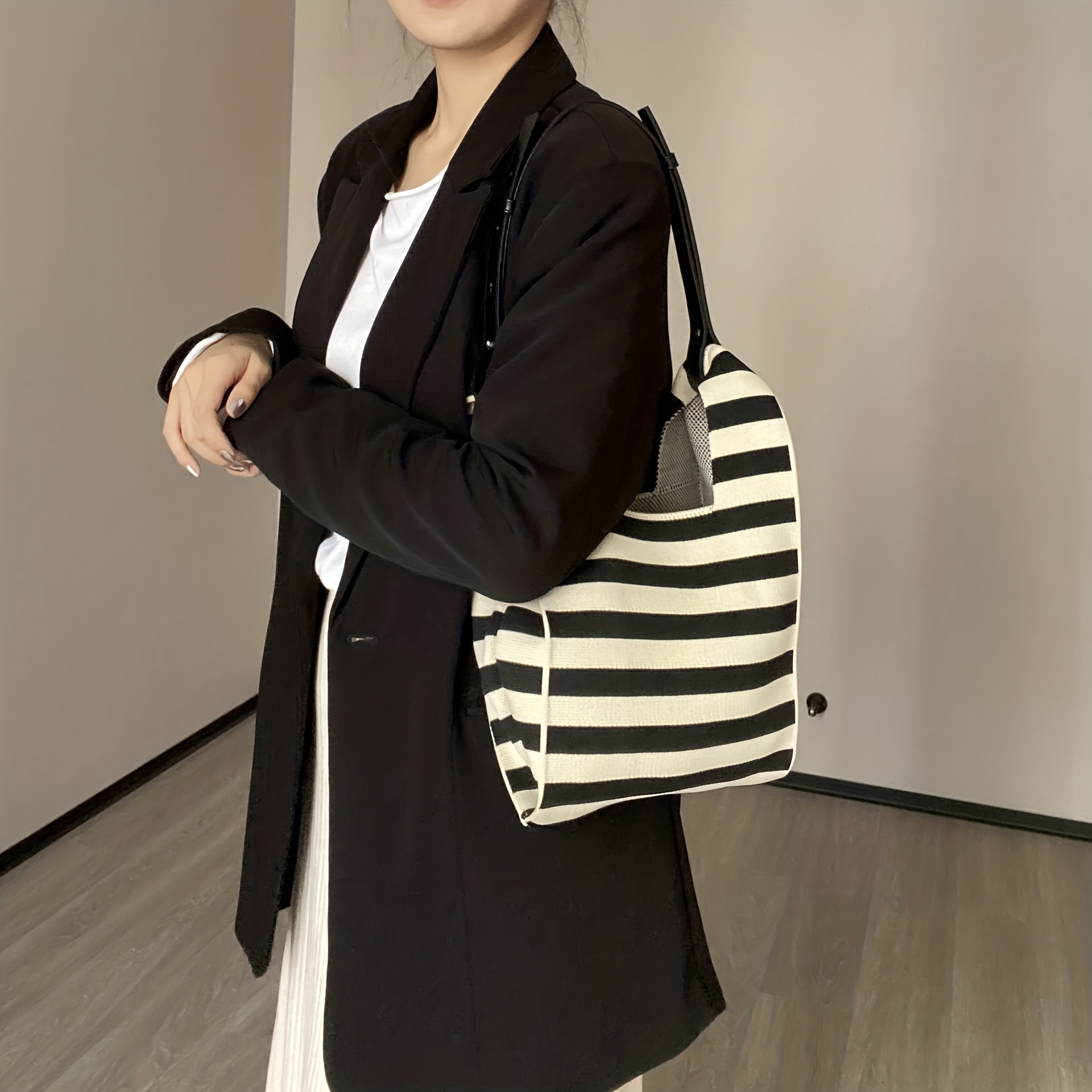 Flower Pattern Crochet Bag Women's Tote Handbags