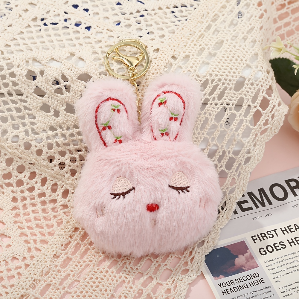 Cute Rabbit Plush Bag Charm, Stuffed Bunny Keychain