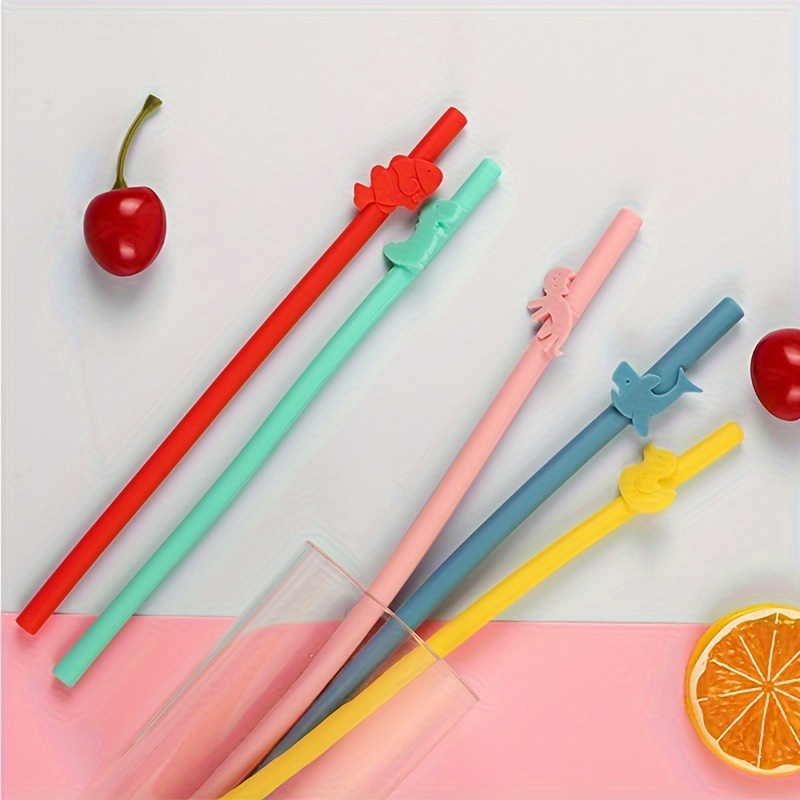 Silicone Drinking Straws, Large Straight Straw, Reusable Silicone Straws,  Random Color - Temu