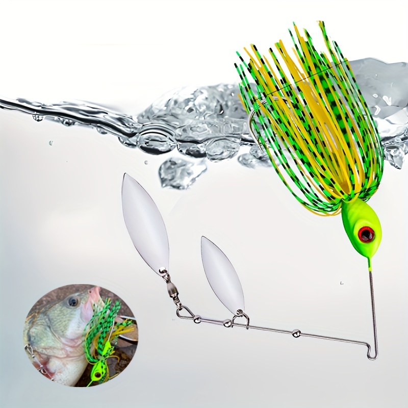 Fishing Spinnerbait Bionic Lure Double Willow Blades Fishing - Temu
