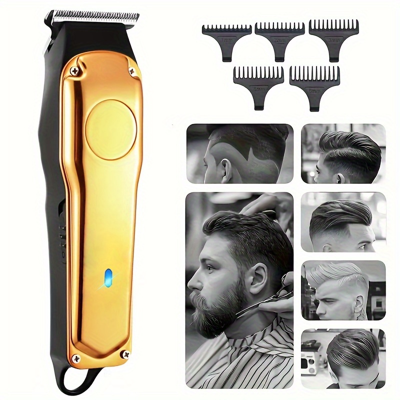 Juego de cortapelos sin huecos y afeitadora de papel de aluminio para  hombres, profesional, inalámbrico, recargable, recortadora de barba, kit de