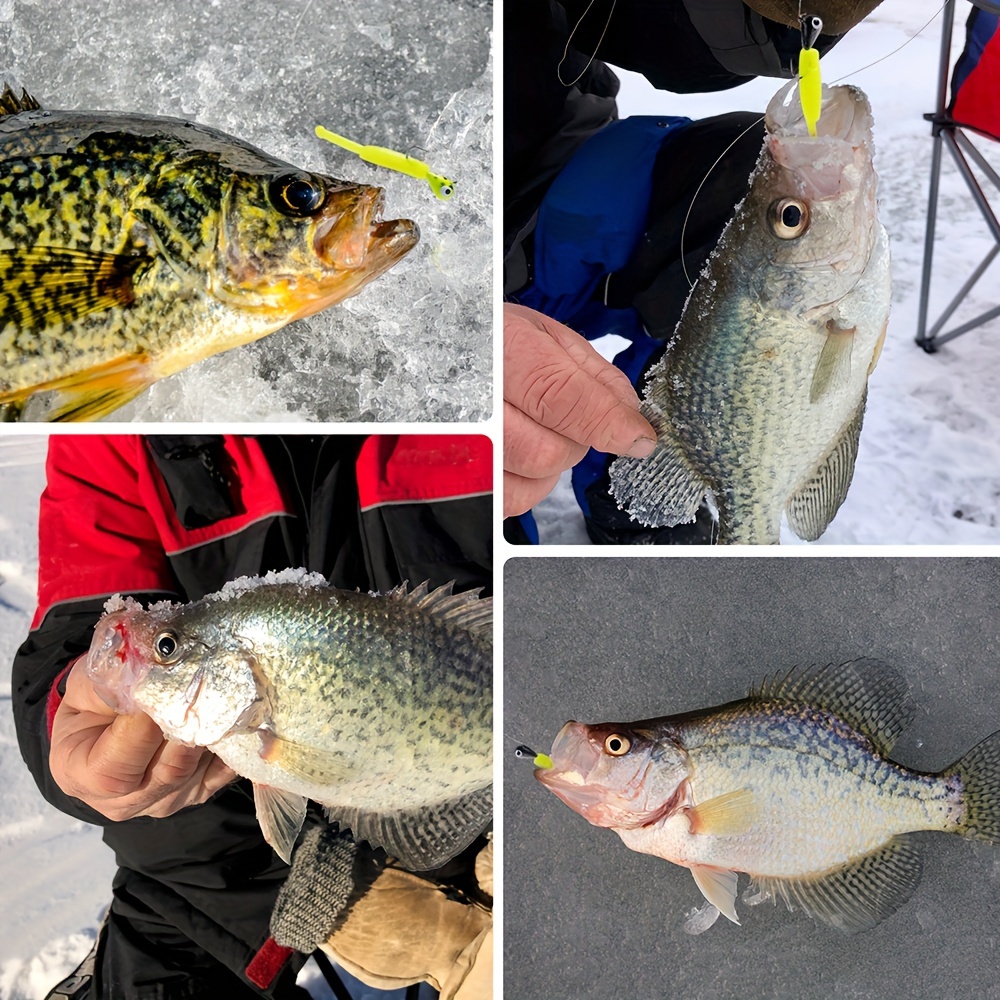 * 18pcs Ice Fishing Jig Set, Ice Fishing Lures, Soft Lures For Panfish  Crappie Sunfish Perch Walleye Pike Bluegill Sunfish, Jig Head Hook Set