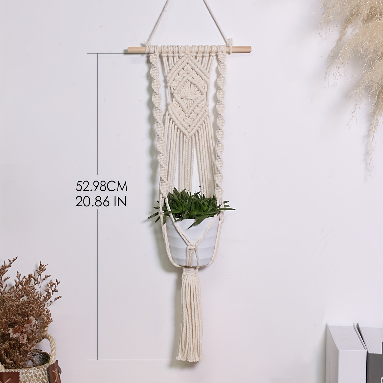 1pc Rope Woven Gardening Greenery Flower Pot Hanger Tapestry