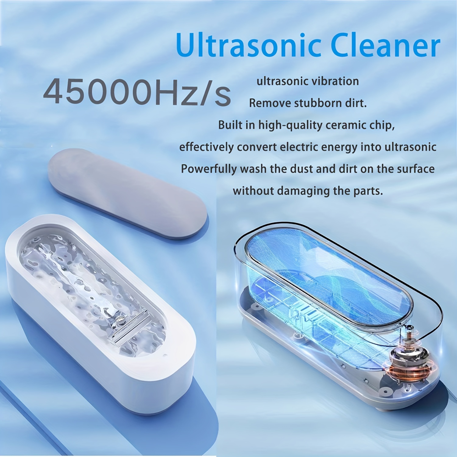  Ultrasonic Jewelry Cleaner for All Jewelry, 45KHz Portable and  Low Noise Household Ultrasonic Machine for Jewelry, Ring, Earrings,  Necklace, Silver, Retainer, Eyeglass, Watches, Coins, Razors : Clothing,  Shoes & Jewelry