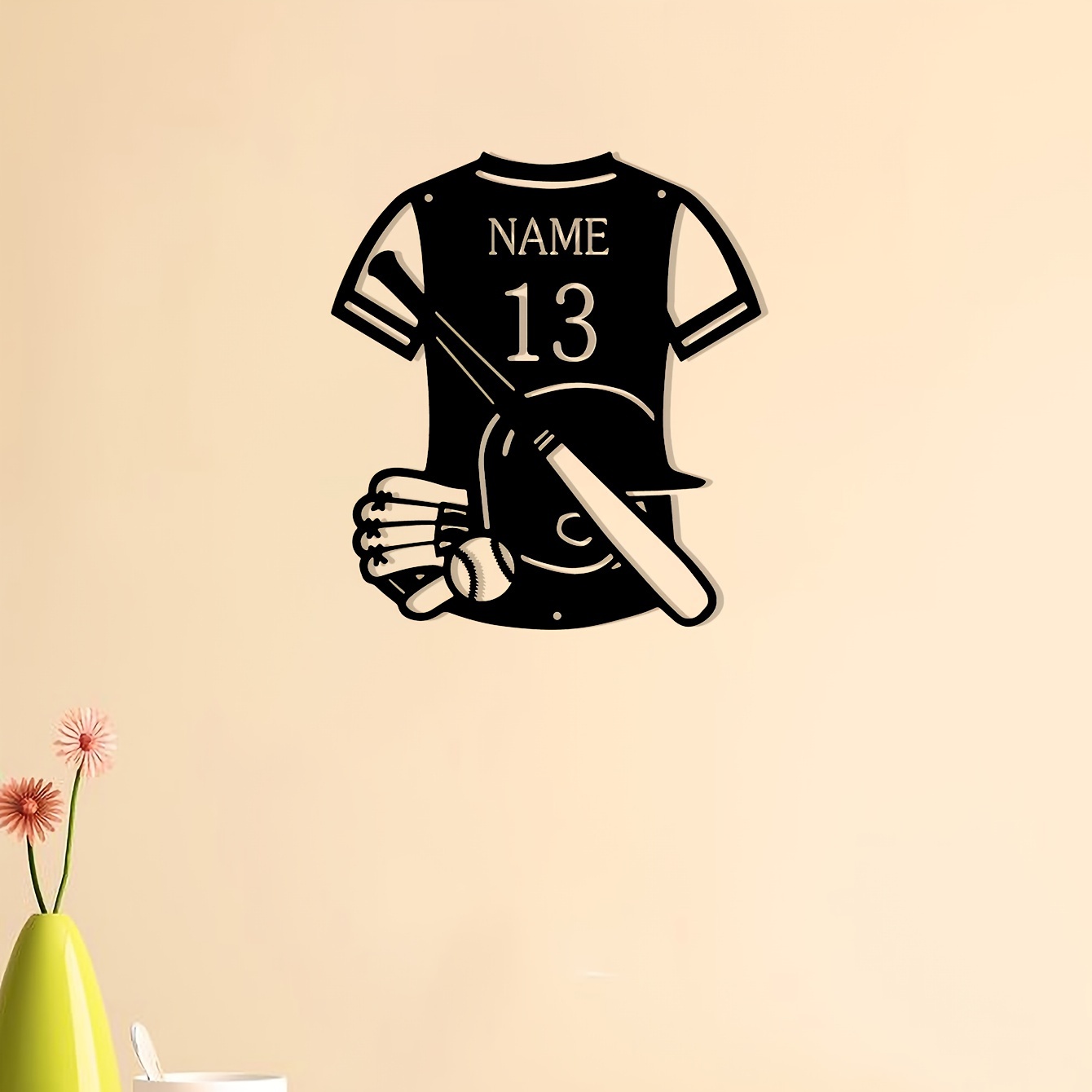 

Personalize Your Home Decor With A Custom American Baseball Clothing Set Name Number Wall Decoration