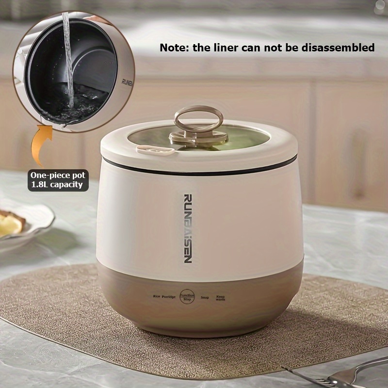  Rice Cooker Small 6 Cups Cooked(3 Cups Uncooked), 1.5L Small  Rice Cooker with Steamer For 1-3 people, Removable Nonstick Pot, One  Button&Keep Warm Function, Mini Rice Cooker for Soup Stew Oatmeal Veggie  Hot Pot, Yellow: Home