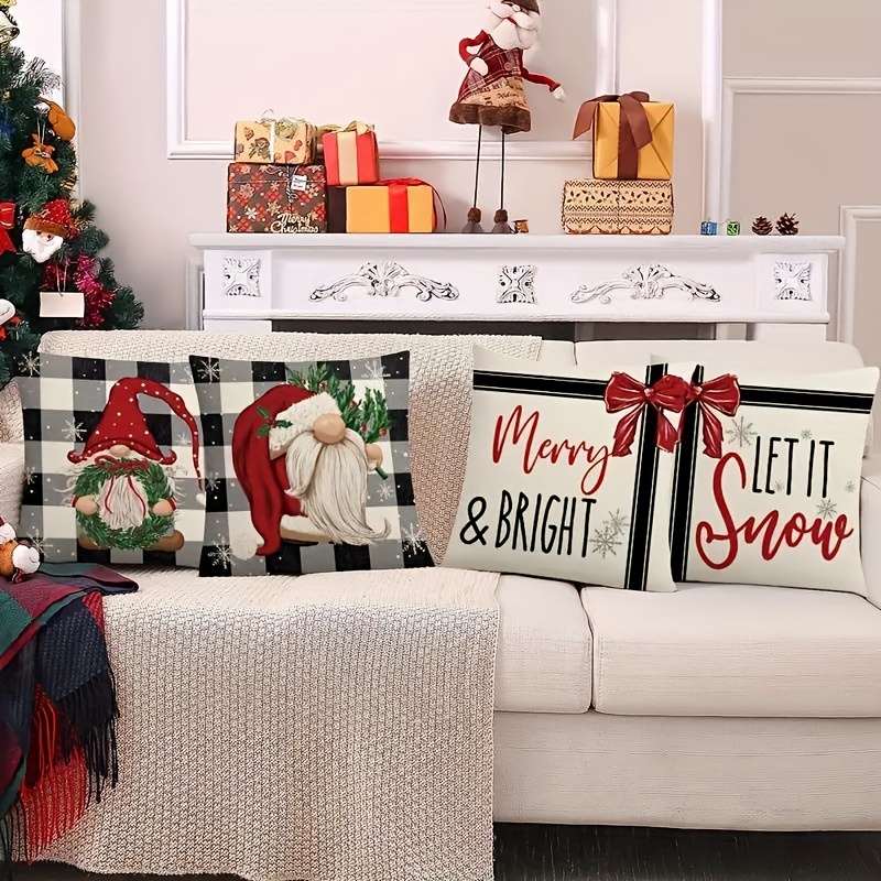 Christmas Pillow & Insert Merry Bright Sofa Pillow Red 