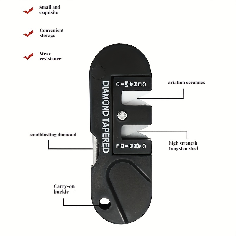 Tungsten Ceramic Multipurpose Carbide Knife Pocket Diamond Tool Sharpener -  Pull My Zipper