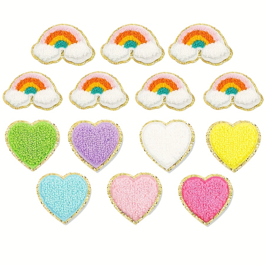 14 個 Love Rainbow アイロン接着パッチ 女の子用 刺繍アップリケ修理