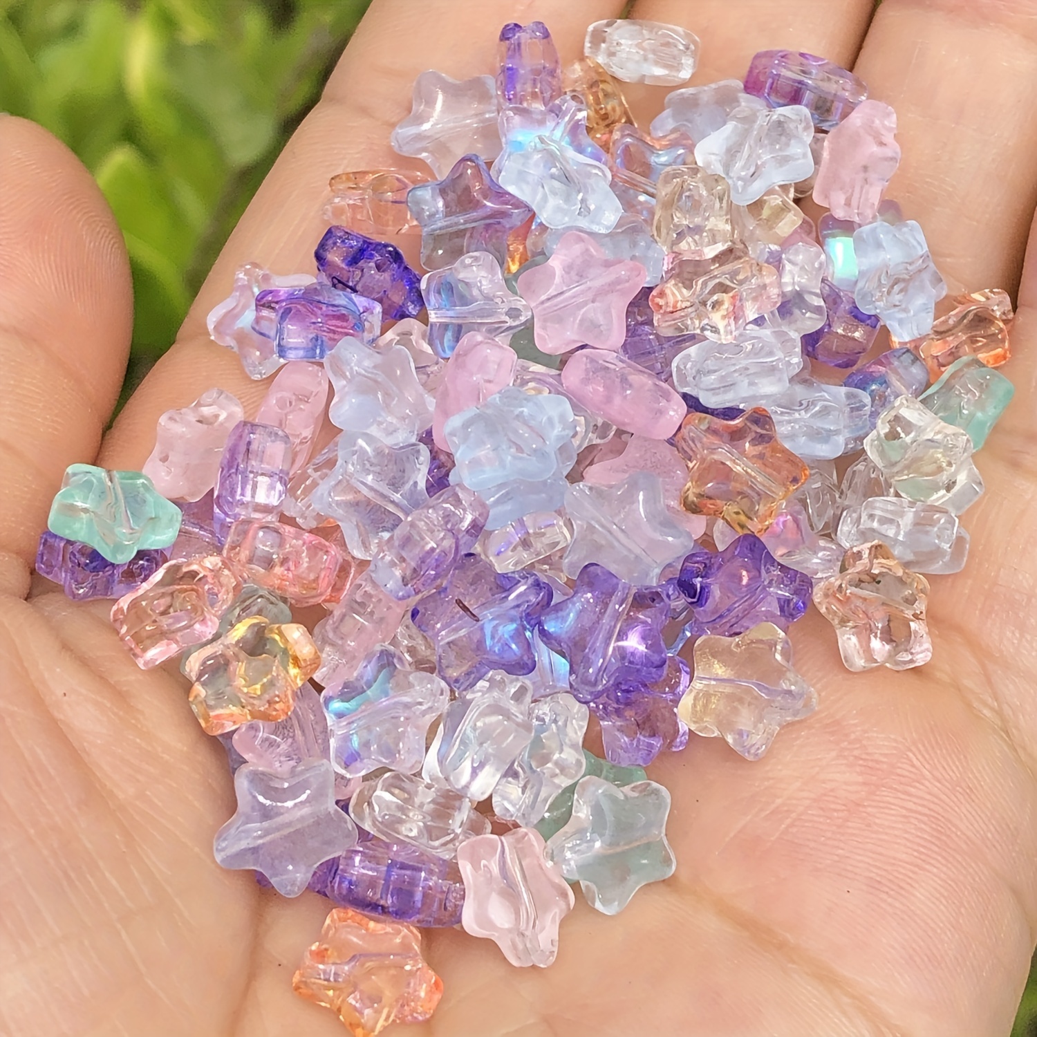 Lot Blingbling Star Beads Mix Acrylic Snow Cracked Beads For - Temu